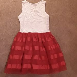 Red and white dress